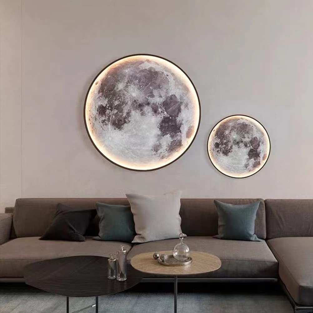 Hot Sale Luxury 3D Moon Lamp Art Deco LED Wall Light Home Hotel Living room Corridor Bedroom Bedside Interior LED Moon Wall Lamp