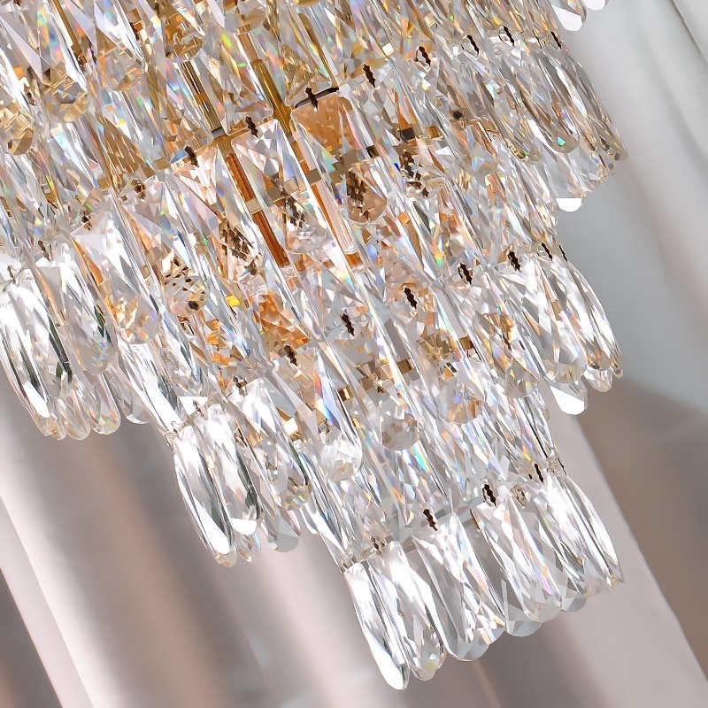 Large Hotel K9 Crystal Lamp Home Hotel Decor Pendant Light for Living Room Staircase Wedding Luxury Modern Crystal Chandelier