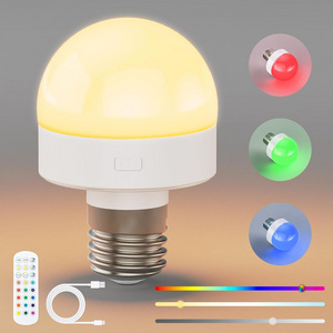 Rechargeable Light Bulb E27 with Remote Control LED Lamp Bulb Battery USB Rechargeable Magnet LED for Home Dimmable LED Bulbs