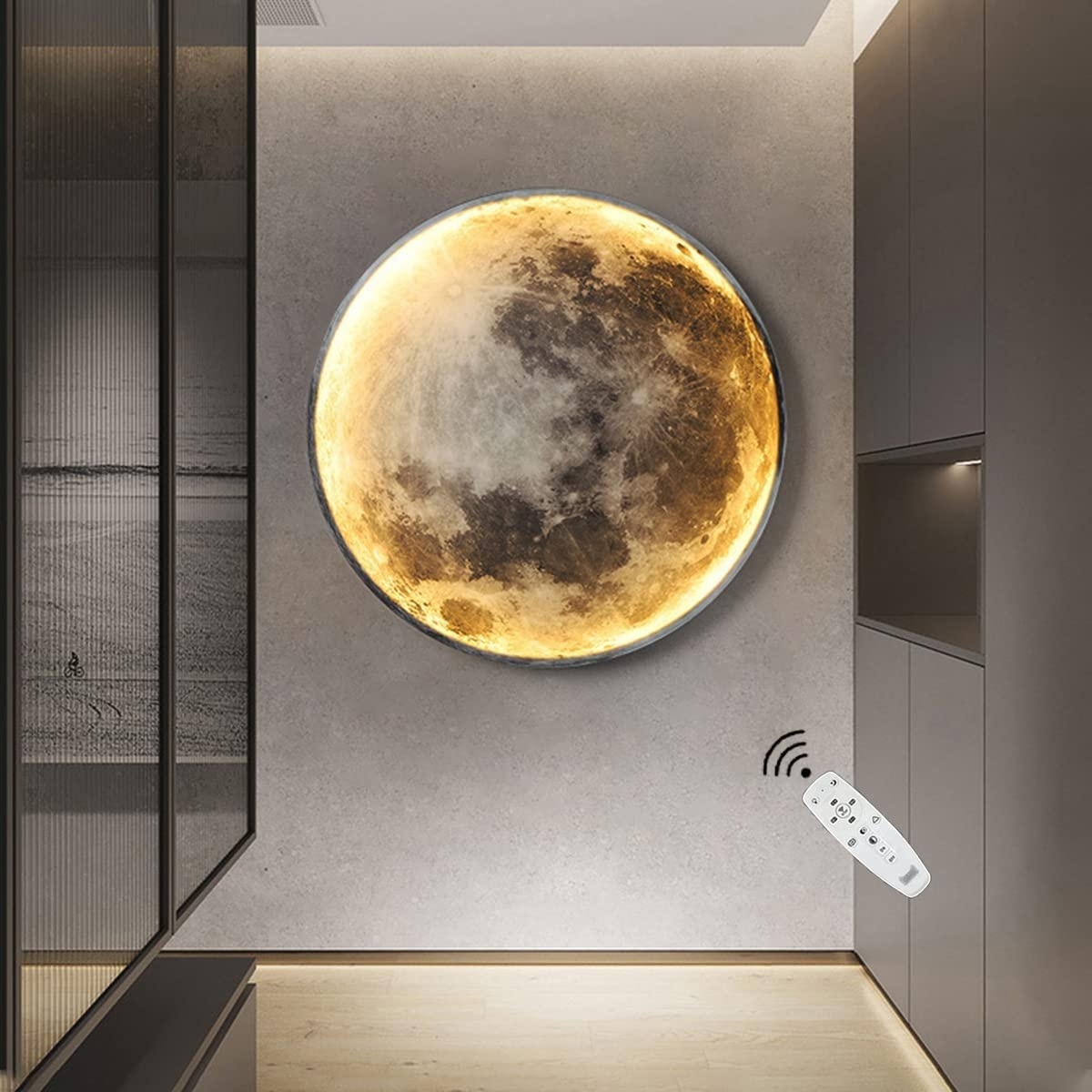 Hot Sale New Product Modern LED Indoor Lighting Hotel Decor Bedroom Wall Light Sconce Fixtures LED Earth 3D Moon Wall Lamp Light