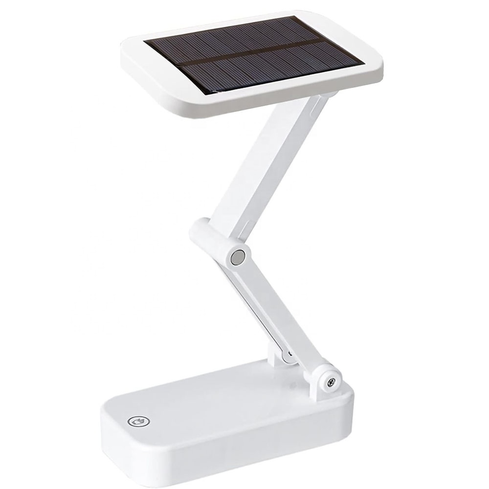 Portable Foldable Solar Powered Table Lamp 2 in 1 USB Rechargeable Desk Light for Students Reading Office Cordless LED Desk Lamp