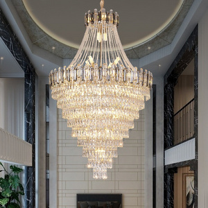 Large Hotel K9 Crystal Lamp Home Hotel Decor Pendant Light for Living Room Staircase Wedding Luxury Modern Crystal Chandelier