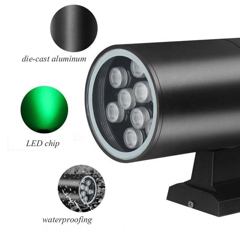 Waterproof Aluminum Outdoor Wall Lamp Black RGB Lamp with Remote Control for Room Decor Light Up and Down LED Wall Light Outdoor