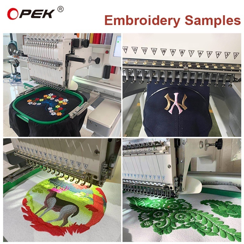 OPEK Digital Embroidery Machine Single Head Home Use for Flat Cap Hat T-shirt LOGO Computer Computerized Embroidery Machine