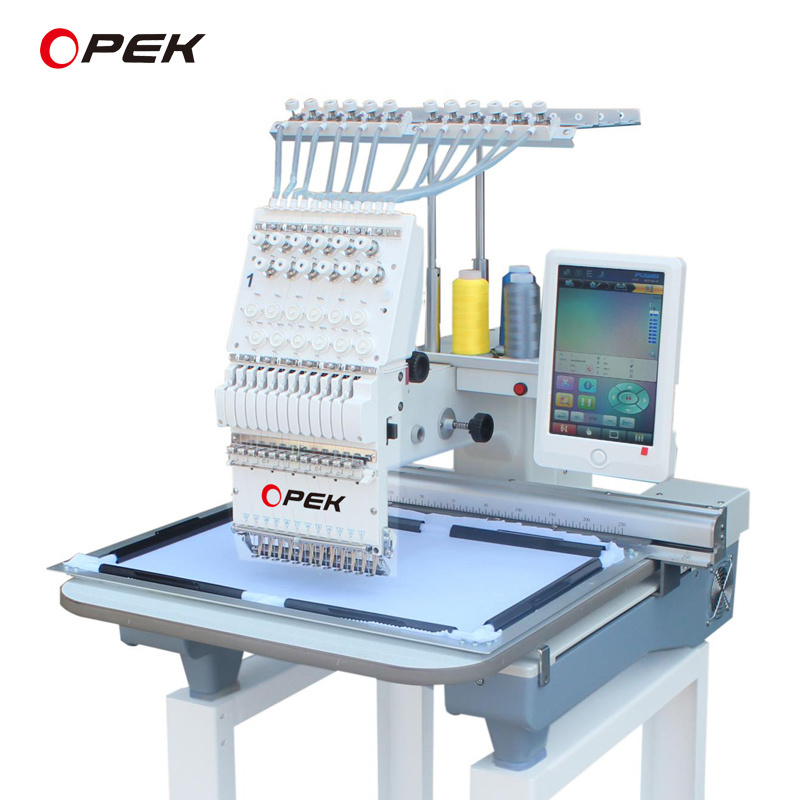 OPEK Digital Embroidery Machine Single Head Home Use for Flat Cap Hat T-shirt LOGO Computer Computerized Embroidery Machine