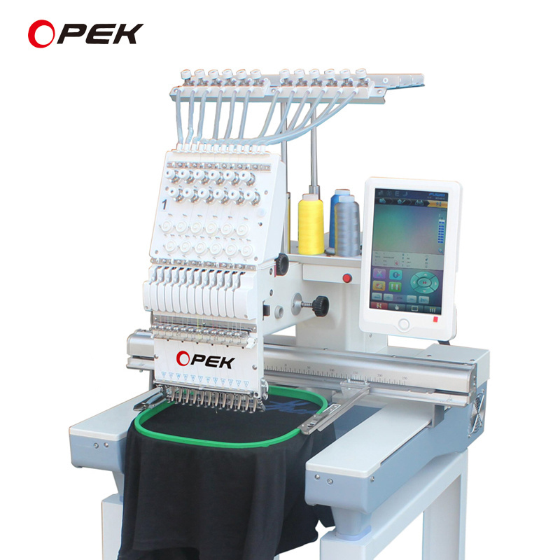 OPEK Digital Embroidery Machine Single Head Home Use for Flat Cap Hat T-shirt LOGO Computer Computerized Embroidery Machine