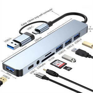 New Dongle Docking Station USB 3.0/2.0 Ports Type-C Hub Adapter 3.5-mm Jack for USB C PC/Samsung S8-10/Huawei Mate10/P20/P30