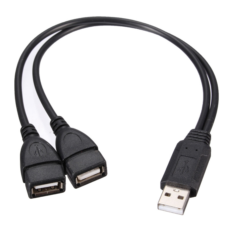 Hot Universal USB 2.0 Male To Dual USB Female Jack Splitter 2 Port USB Hub Data Cable Adapter Cord For Laptop Computer