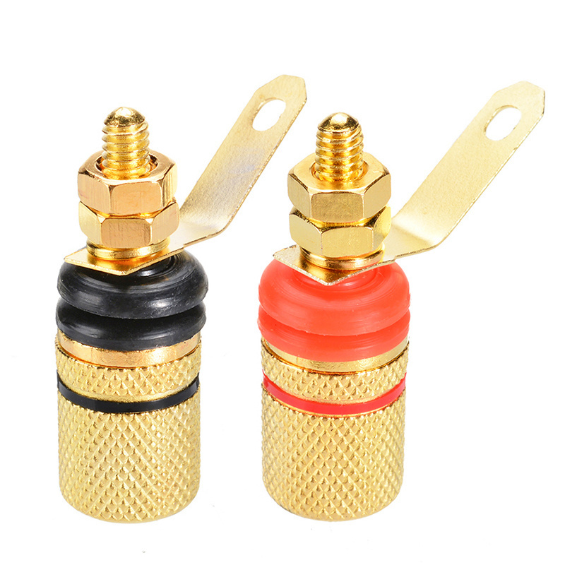 Gold Plated Amplifier Speaker Binding Post 4mm Banana Plug Speaker Terminal Binding Post for Connector