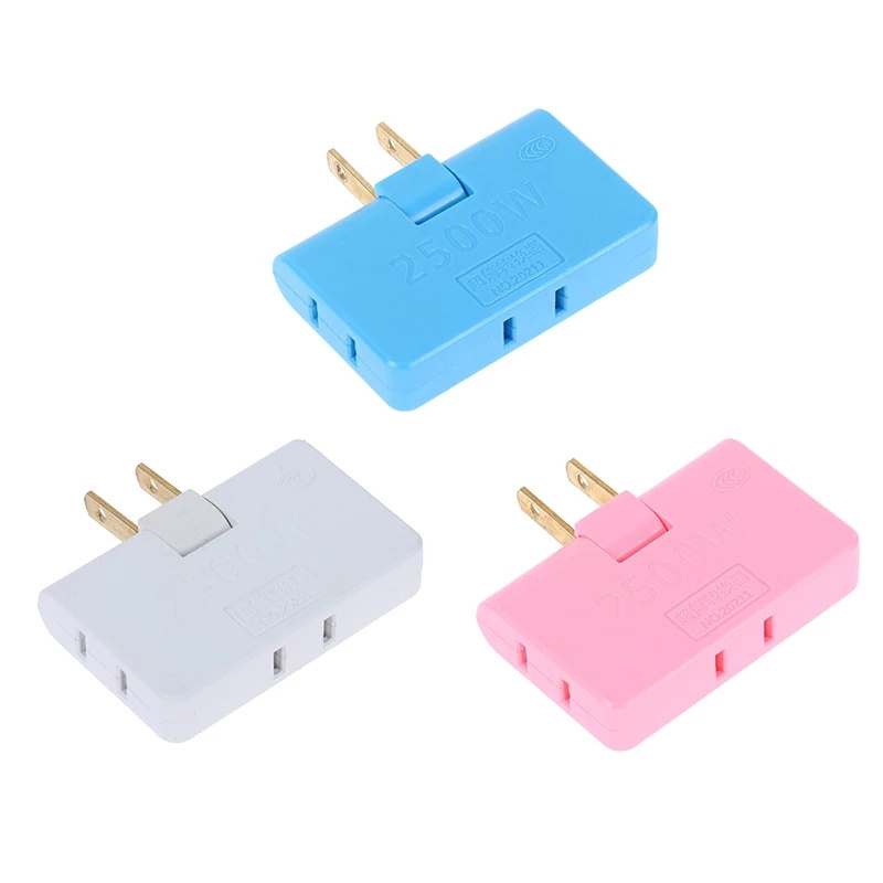 Ultrathin 3 Way Flat Wall Outlet Extender AC Adapter 2Pin Swivel Mini Indoor Power Outlet expander Plug US Extension Plug