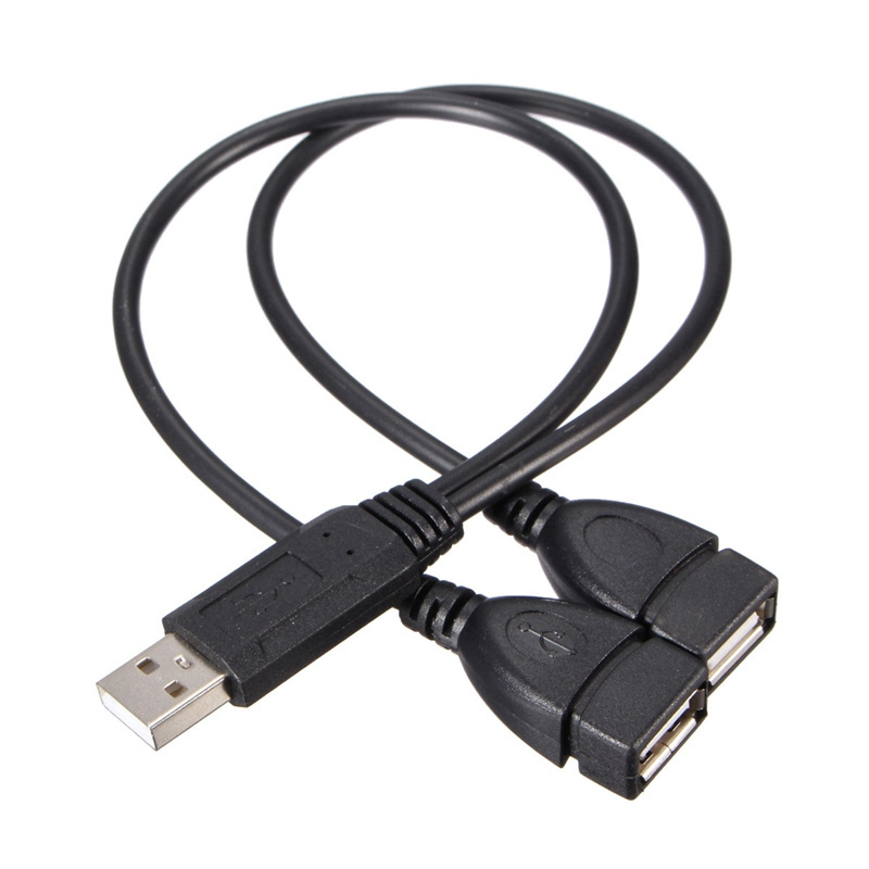 Hot Universal USB 2.0 Male To Dual USB Female Jack Splitter 2 Port USB Hub Data Cable Adapter Cord For Laptop Computer