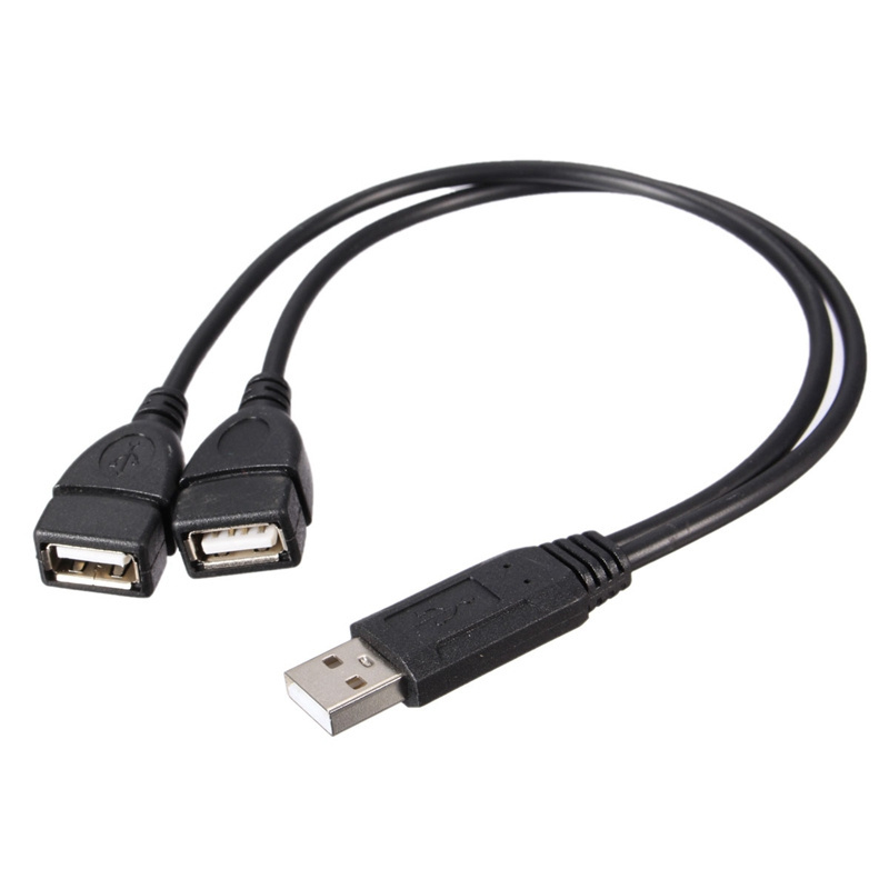 Hot Universal USB 2.0 Male To Dual USB Female Jack Splitter 2 Port USB Hub Data Cable Adapter Cord For Laptop Computer