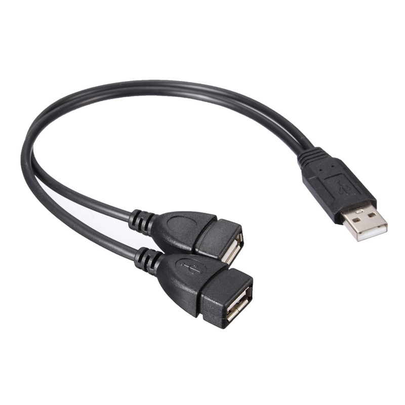 Hot Universal USB 2.0 Male To Dual USB Female Jack Splitter 2 Port USB Hub Data Cable Adapter Cord For Laptop Computer