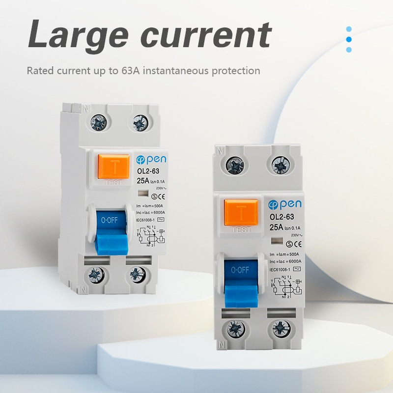 2P 4P 300mA Type AC RCCB RCD ELCB Electromagnetic Residual Current Circuit Breaker  with CB CE SEMKO Certificate