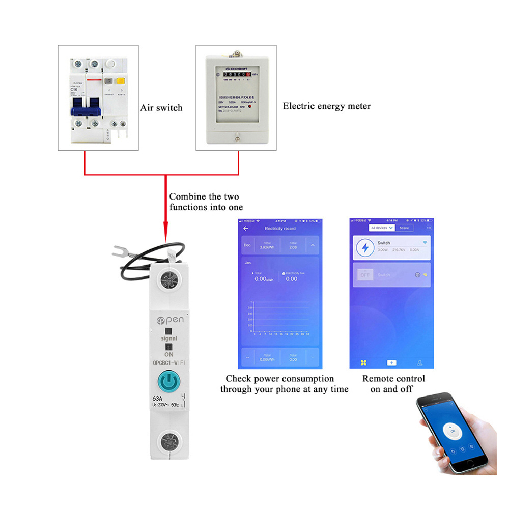 WIFI remote control  energy monitoring smart Switch by ewelink app with Alexa google home for Smart home