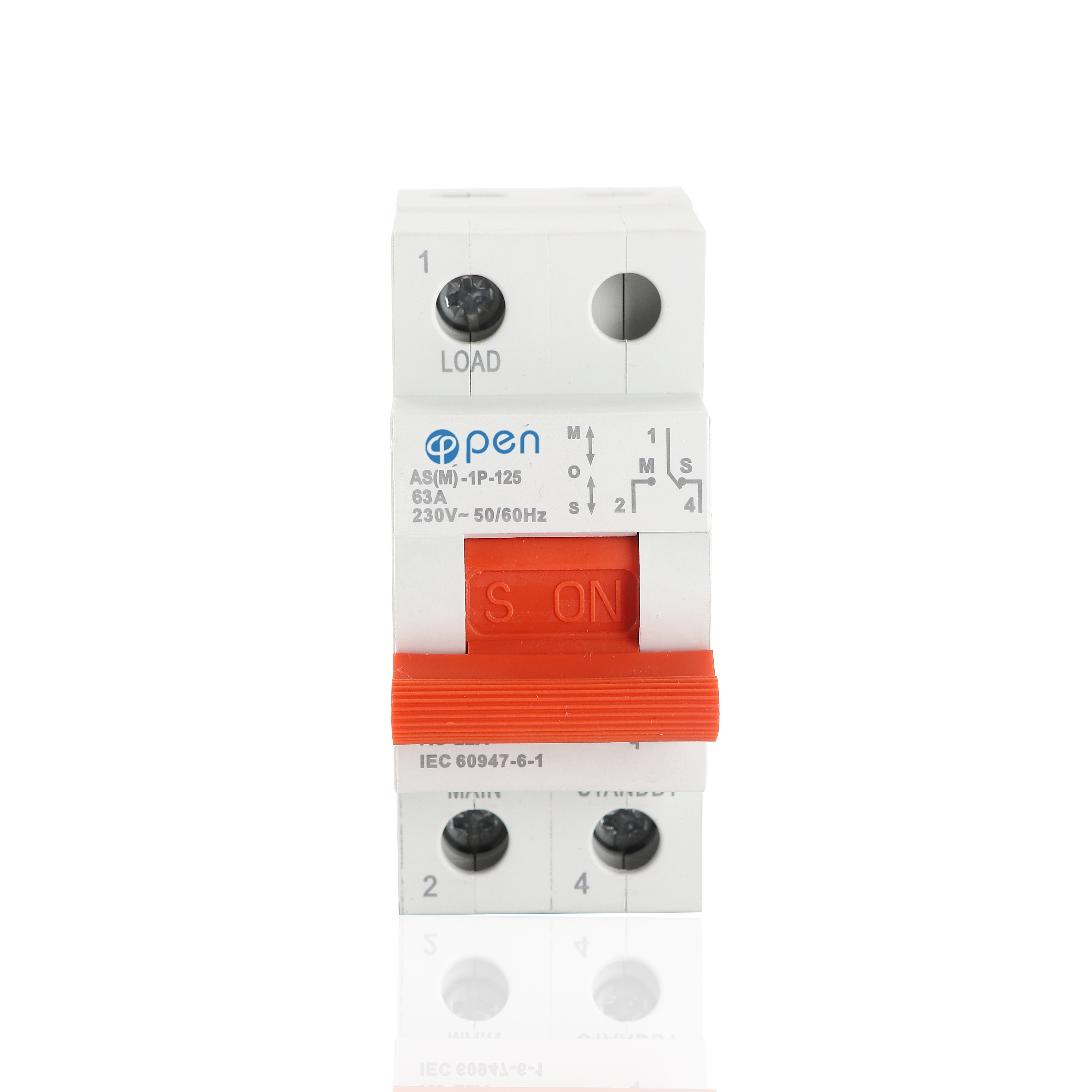 Open Electric 63A 1Pole Manual Modular Changeover Switch Transfer MTS Changeover Manual Transfer Switch