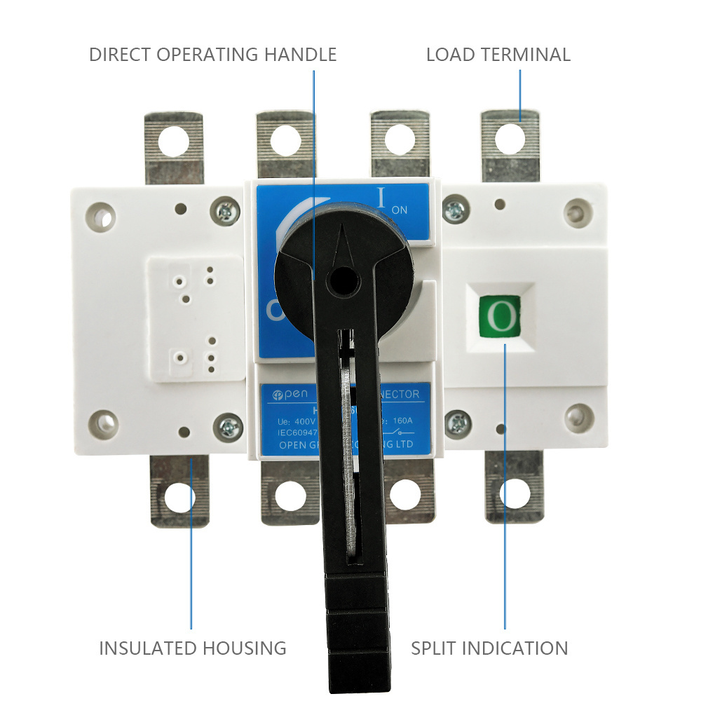 3K 250A125 160 630A 3200A  3P 4P Load Breaker  Switch LBS  220A Automatic Electrical Blade Fuse Knife Switch