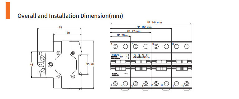 Open Electric 63A 1Pole Manual Modular Changeover Switch Transfer MTS Changeover Manual Transfer Switch