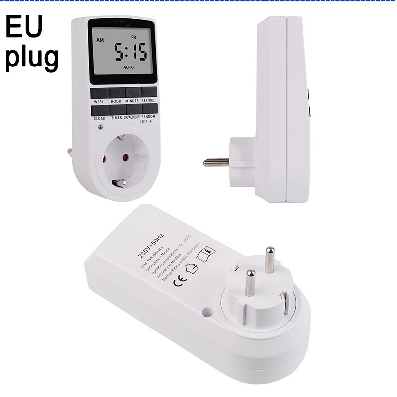 Uk Plug Digital Timer Plug Socket Electrical Programmable Plug In Timer ...