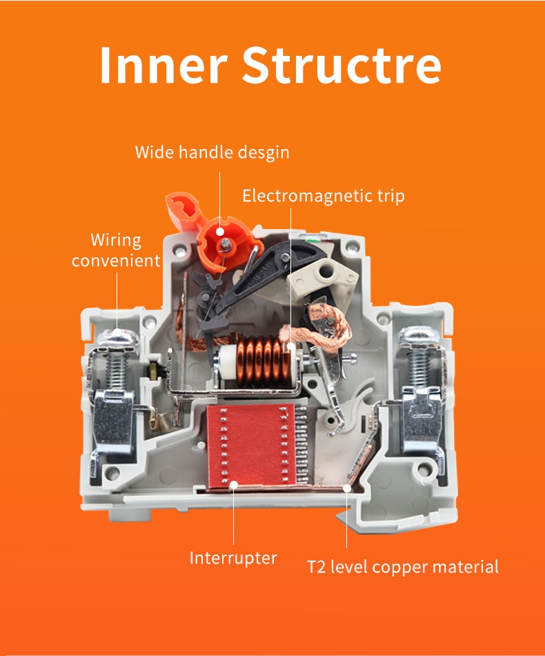 Open Electric MCB AC 220V 380V Mini Miniature Circuit Breaker 1P 2P 3P 4P 6A 16A 32A 40A 50A 63A 80A 100A 125A Air Switch CE