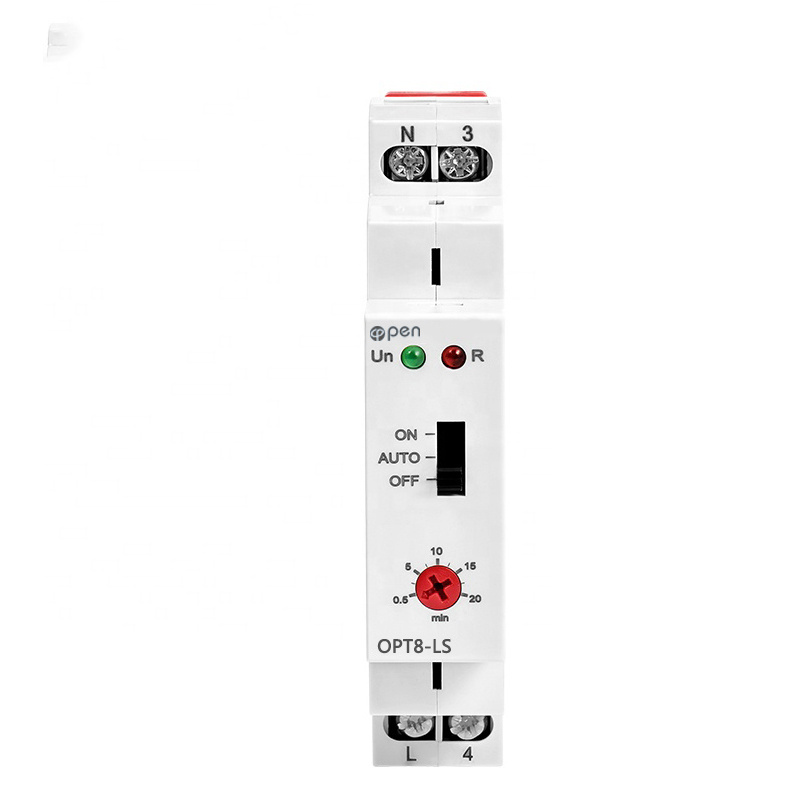 Open Electric Din rail Staircase Timer Switch 230VAC 16A 0.5-20mins Delay off Relay Lighting Timer Switch