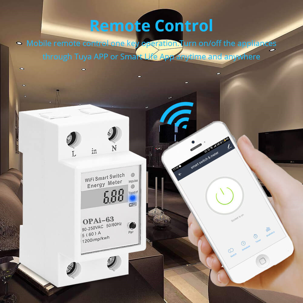 Open Electric Tuya WIFI remote control Smart Switch with energy monitoring for Smart home Tuya energy meter