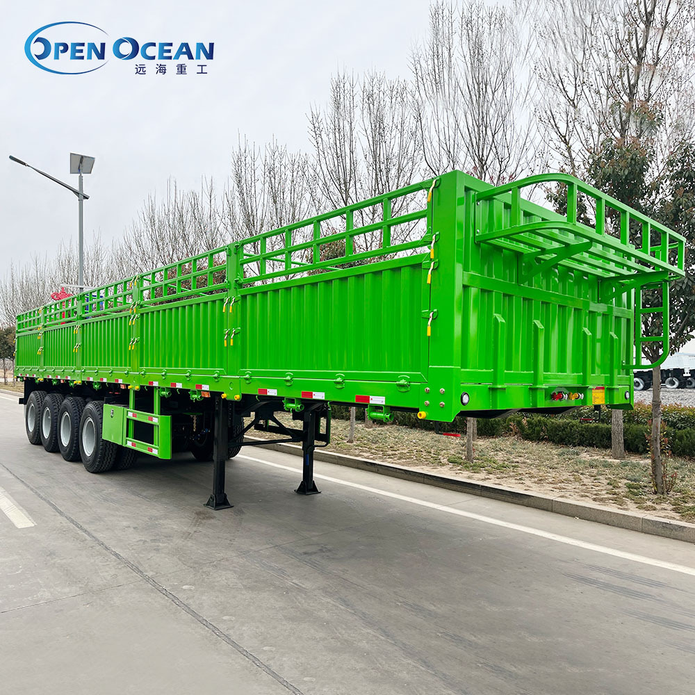 Cargo Van Fence Semi Trailer Use for Timer Livestock Animal Sugar Cane Transportation Heavy Truck Trailer