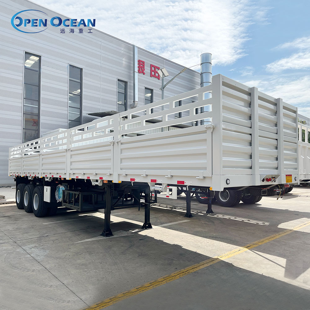 3 4 Axle 30 40 60 80 100 Ton Enclosed Side Wall Dropside Cattle Livestock Bulk Cargo Fence Semi Trailer