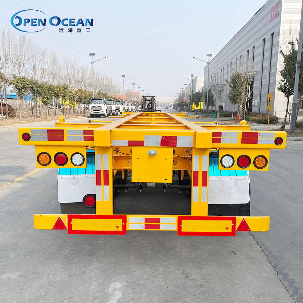 3 Axles Skeleton Semi Trailer 20FT 40FT 45FT Container Transportation Truck Trailers Frame Container Chassis Trailer for Sale