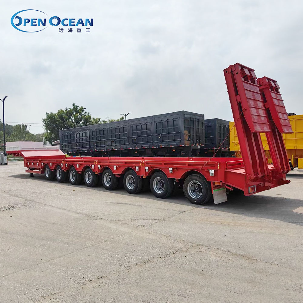 Muti Axles 80 Ton 100 Tons Heavy Duty Gooseneck Flatbed/Low Loader/Lowbed/ Lowboy Low Bed Trailer Truck Semi Trailers