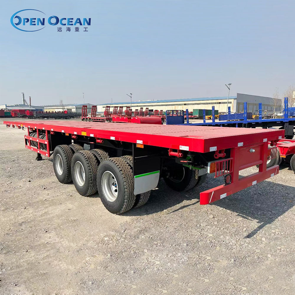 Factory Price 40 FT 12.5m Long 30 Ton Container Flat Bed Flatbed Truck Trailer