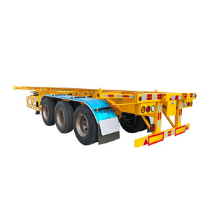 3 Axles Skeleton Semi Trailer 20FT 40FT 45FT Container Transportation Truck Trailers Frame Container Chassis Trailer for Sale