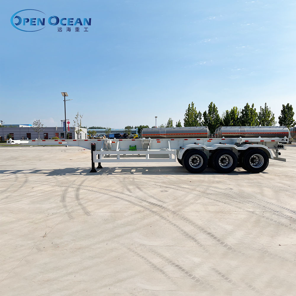 Heavy Duty 40FT 3 axle Skeletal Deck Container Chassis Semi Trailer for Sale