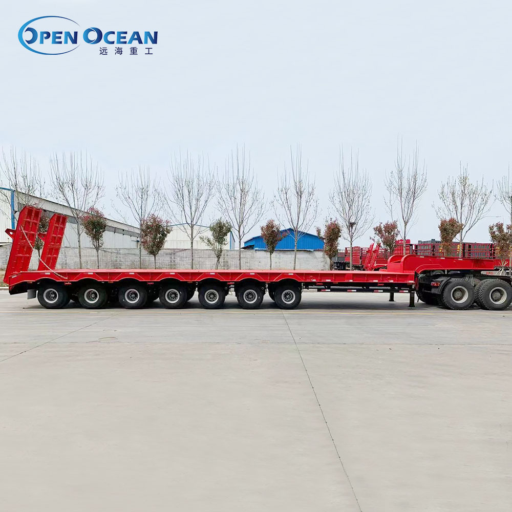 Muti Axles 80 Ton 100 Tons Heavy Duty Gooseneck Flatbed/Low Loader/Lowbed/ Lowboy Low Bed Trailer Truck Semi Trailers