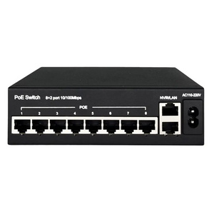 NVR Uplink Network Switch 10/100Mbps Intelligent Power Supply 8 Port POE Ethernet Switch