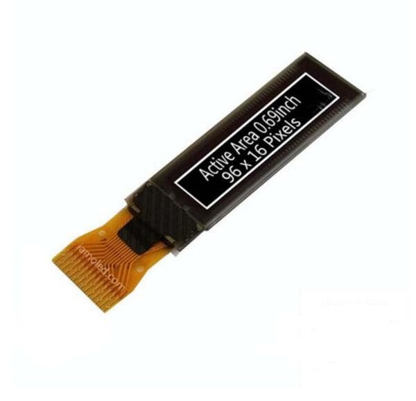 0.69 inch Micro OLED Screen 96x16 Transparent OLED Screen White color mini OLED display