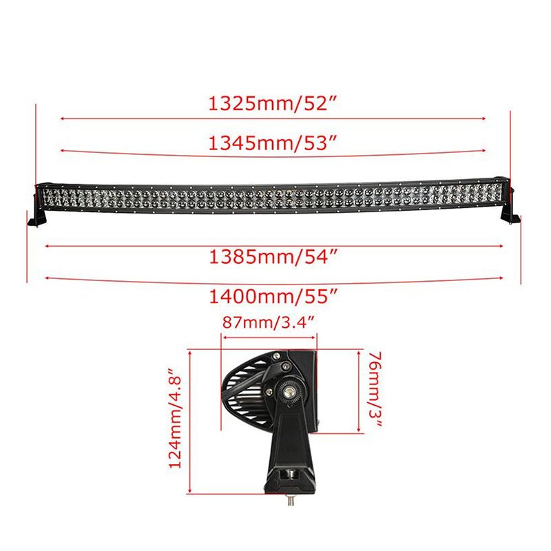 OPOO Economical 5W double row 500W 52 inch led light bar offroad light bar 12v 24v