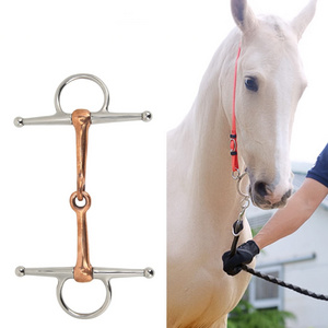 Horshi wholesale high quality stainless steel horse bit full cheek snaffle bit copper mouth horse tack horse bits for training