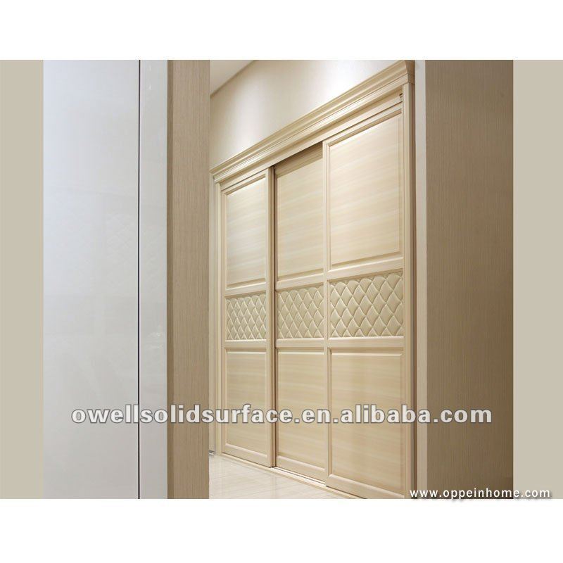 OPPEIN Latest Built-in Sliding 3 doors Bedroom Wardrobe Design