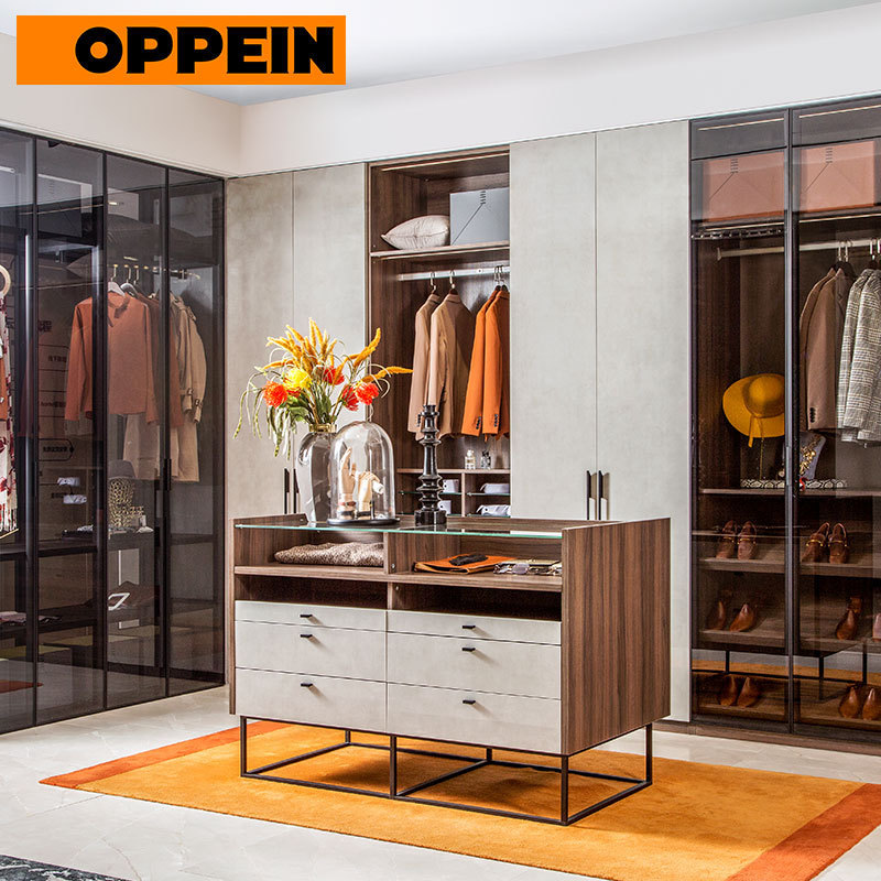 OPPEIN Cubre Colchon Cabinets Armoire Bedroom Furniture Walk in Closet Customized Modern Wardrobe