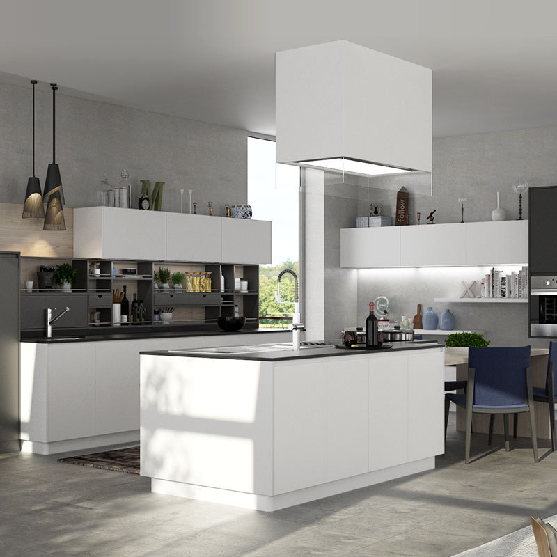 New Modern White Gray Matte Lacquer Kitchen Cabinet Australia Designs