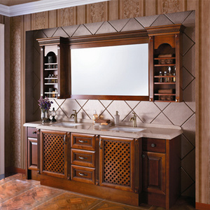 Antique Euro Style Double Sink Cabinets Bathroom Vanity