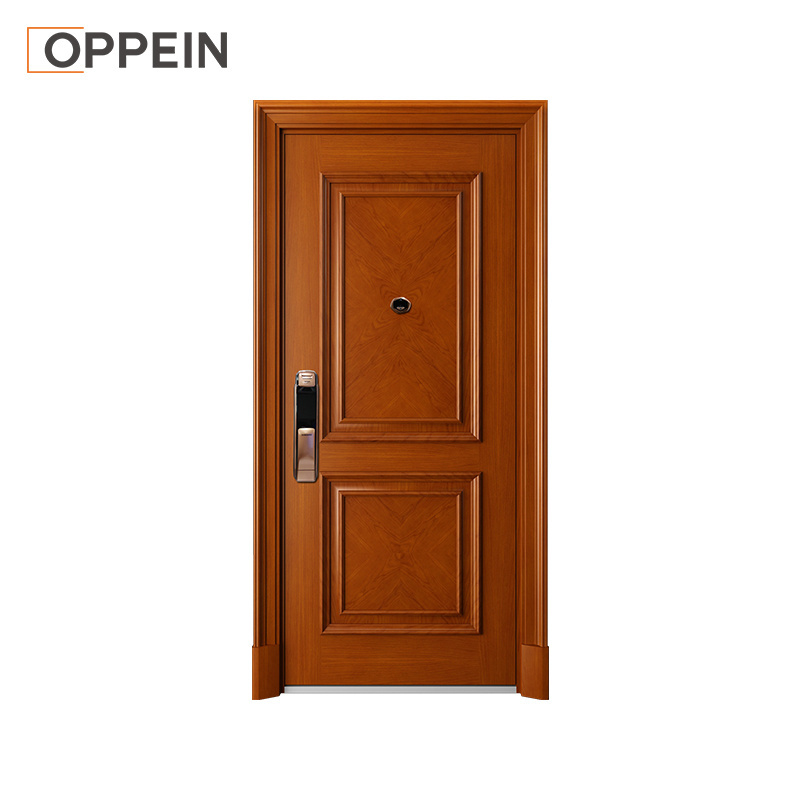 New Design Double Leaf Lacquer Wood Veneer Timber Entrance Door