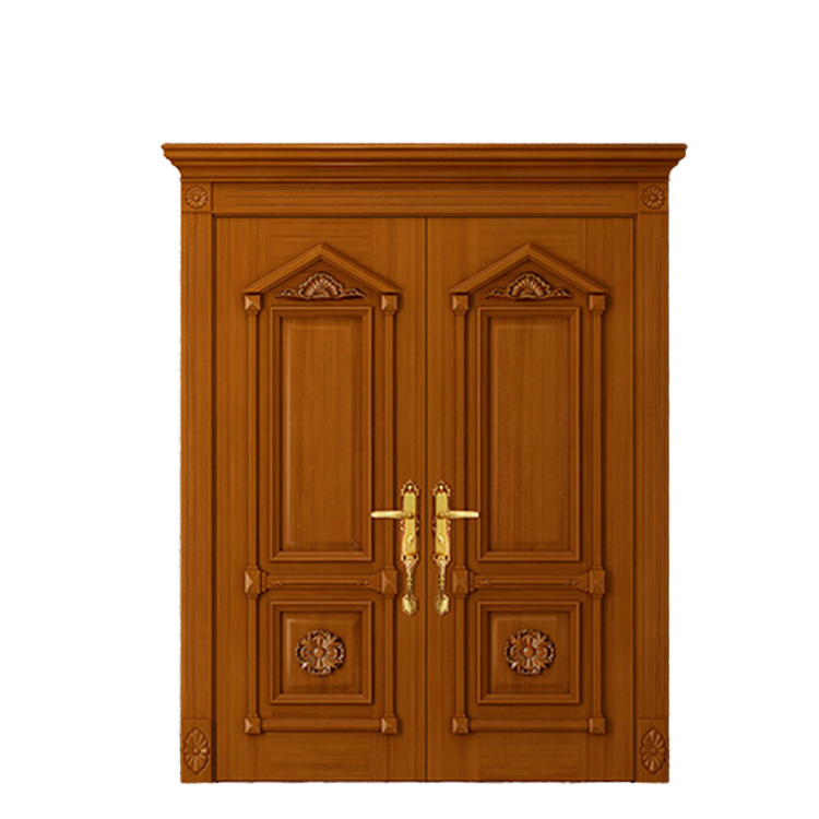 Oppein Indonesia price double teak solid wood main door designs