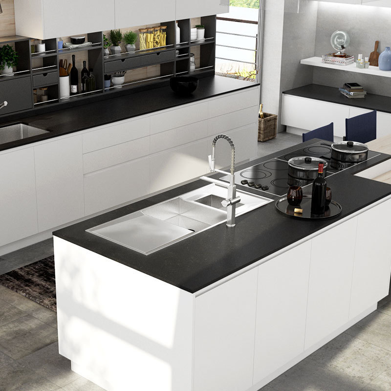 New Modern White Gray Matte Lacquer Kitchen Cabinet Australia Designs