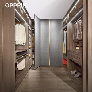 OPPEIN bedroom closet solid wood wardrobe cabinets wooden furniture