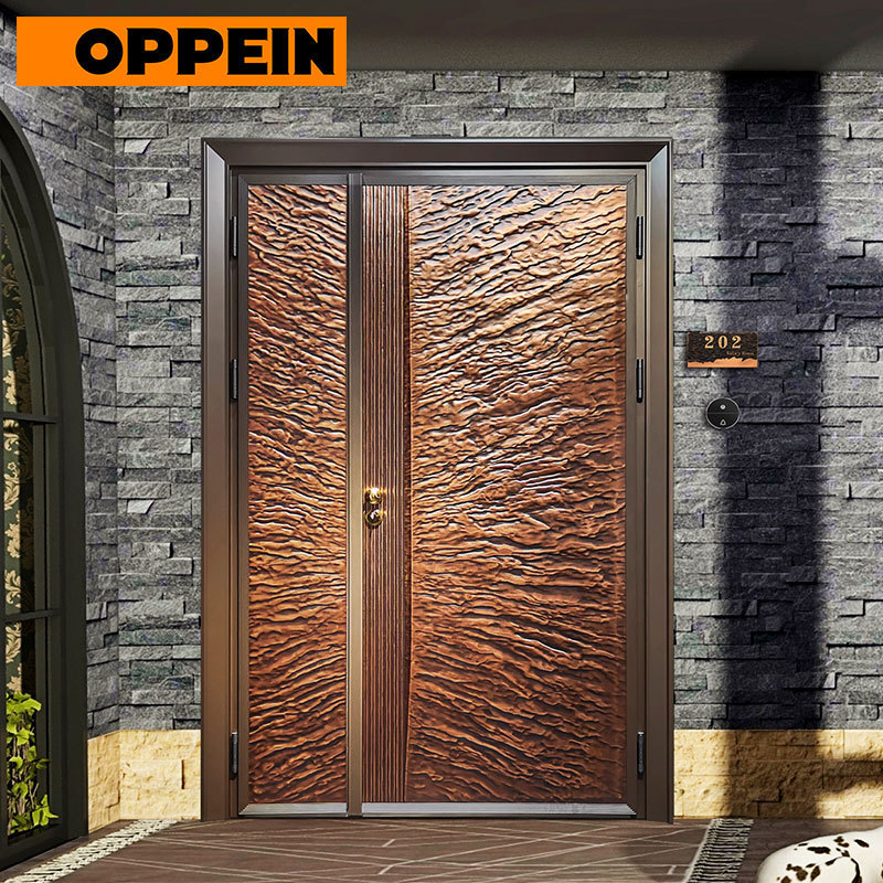 OPPEIN Luxury Steel Security Door Antithieft Gate Iron Armored Entrance Door Interior Door