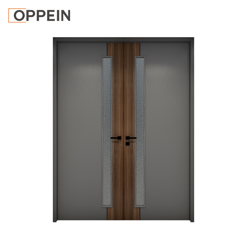 OPPEIN wooden security doors coating on the doors veneer fire proof hotel solid kerala luxury door sold wood