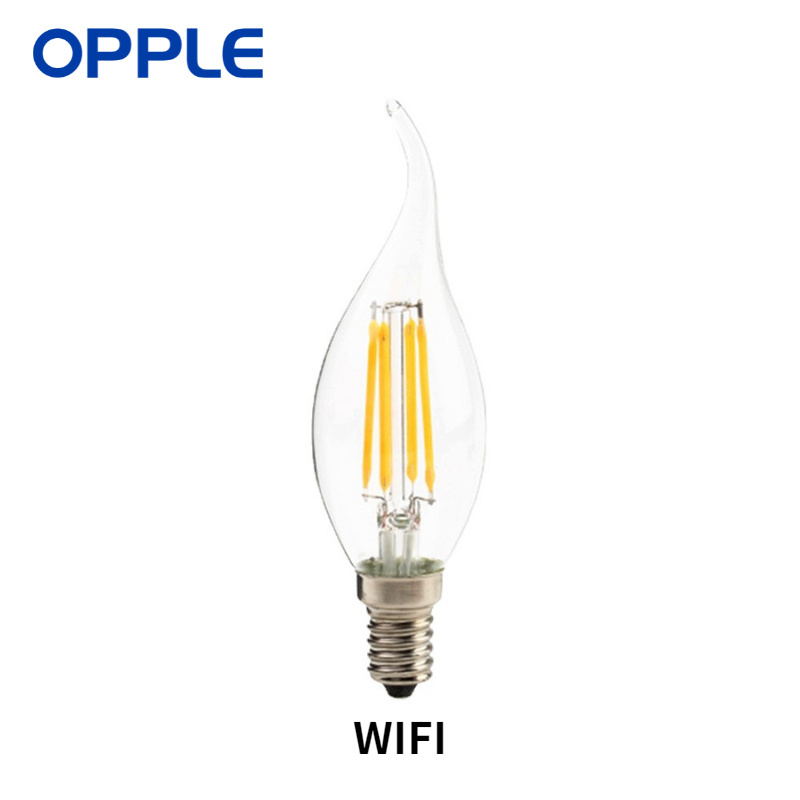 OPPLE 110V-240V E12 3.3W Filament Antique Dimmable Google Tuya Siri Alexa Vintage Glass LED Candle Light WIfi Smart Bulb