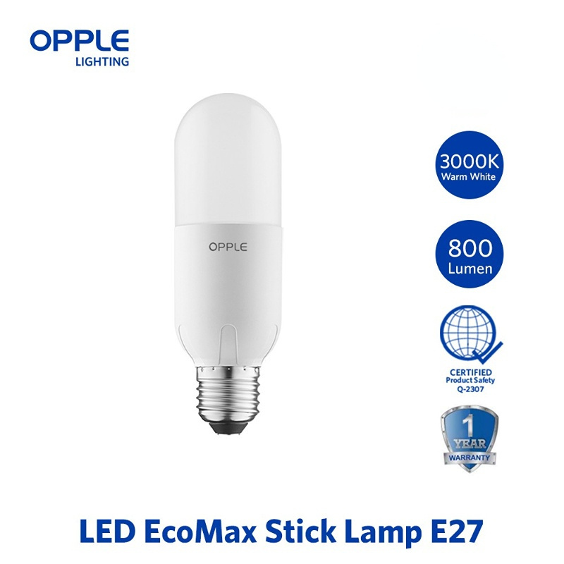 OPPLE 15W E26 EcoMax Stick Lamp 3000K 4000K 6500K  Energy Saving 110V~220V E27 LED Bulb